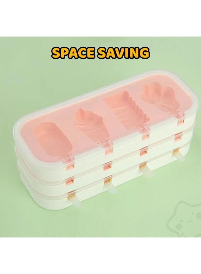 ChicAbode 2Pcs Popsicles Molds, Mini Popsicle Molds for Kids Baby, Cute Shapes Silicone Popsicle Molds, Ice Pop Mold, BPA Free Reusable Ice Cream Mold, Popsicle Maker, Homemade DIY Set, Blue Pink - Image 5